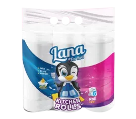 LANA KITCHEN TISSUES ROLLES 6*4 BAGS